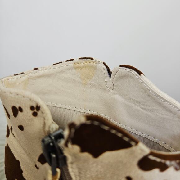 Altard State Cow Print Booties Brown White Western Ankle Boots Block Heel Sz 6.5 - Picture 13 of 14